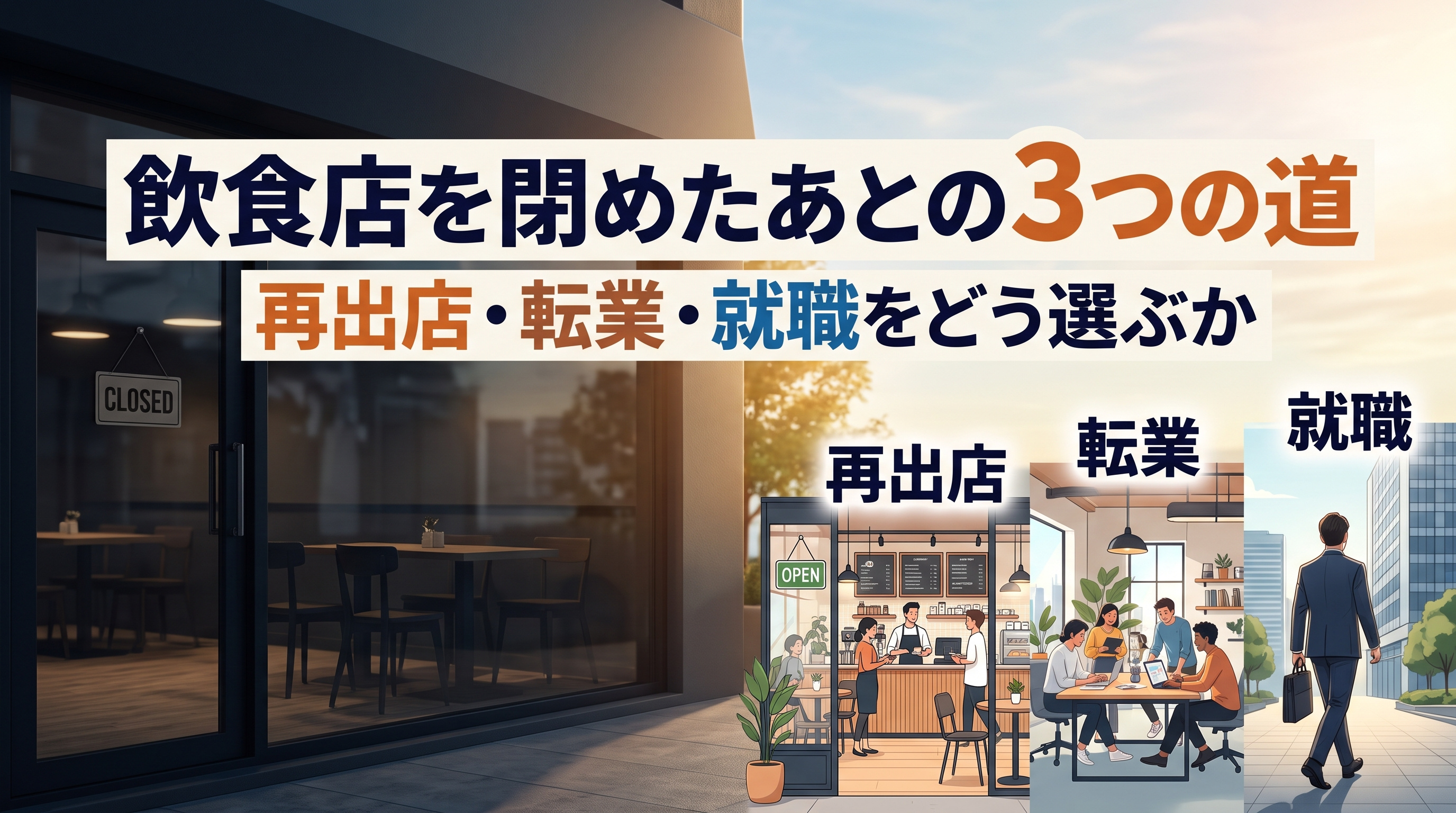 「閉店のあと」再出店・転業・就職の3つの道の画像