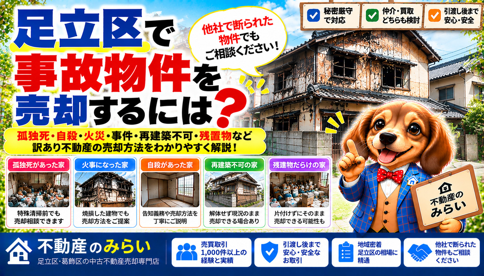 足立区で事故物件を売却するには？孤独死・自殺・火災があった家の売却方法と不動産会社の選び方【2026年版】の画像