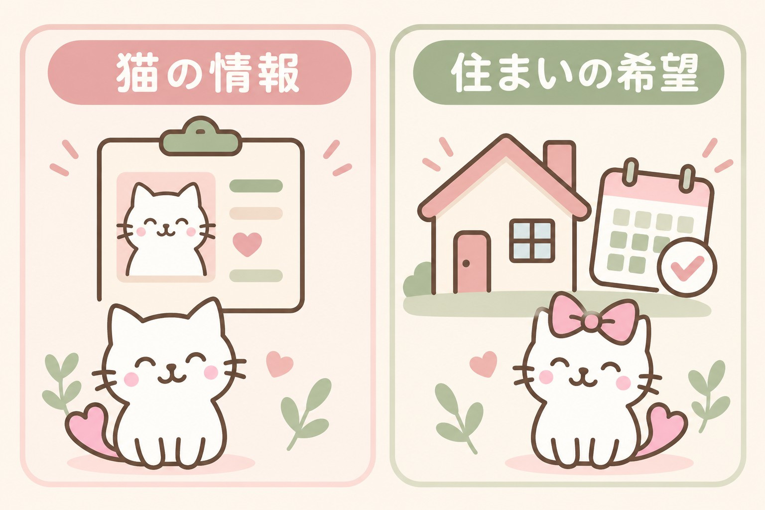 問い合わせで伝える猫の情報と住まいの希望