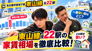 【2026年10月最新】東山線全22駅の家賃相場を比較！一番安い駅はどこ？1K・1LDKのおすすめ駅を解説の画像