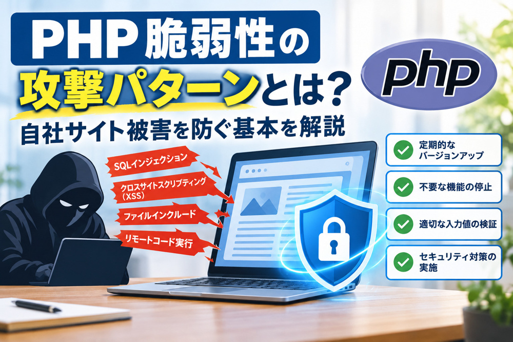 PHP脆弱性の攻撃パターンとは？自社サイト被害を防ぐ基本を解説の画像