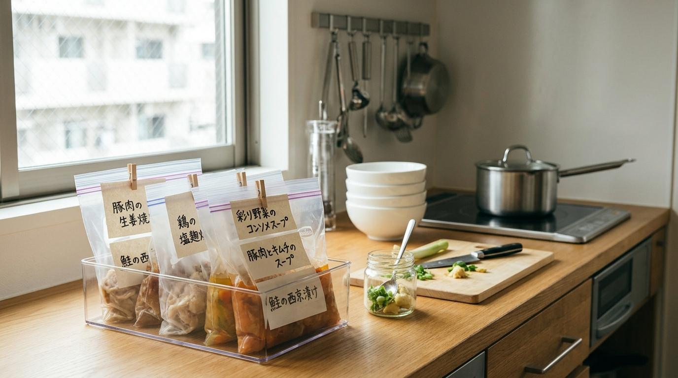 【週末1時間で完了】「冷凍スープ&下味冷凍」で平日が劇的にラクになるキッチンルーティン|忙しい人のスマート自炊術の画像