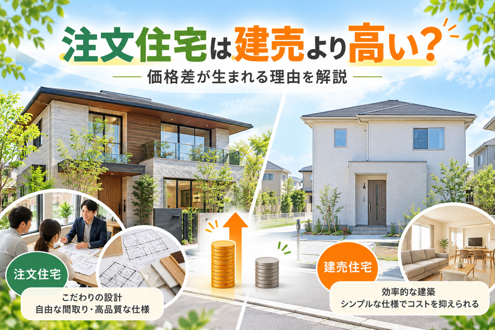 注文住宅は建売住宅よりなぜ高い？価格差が生まれる理由と購入前に知っておきたいポイントの画像