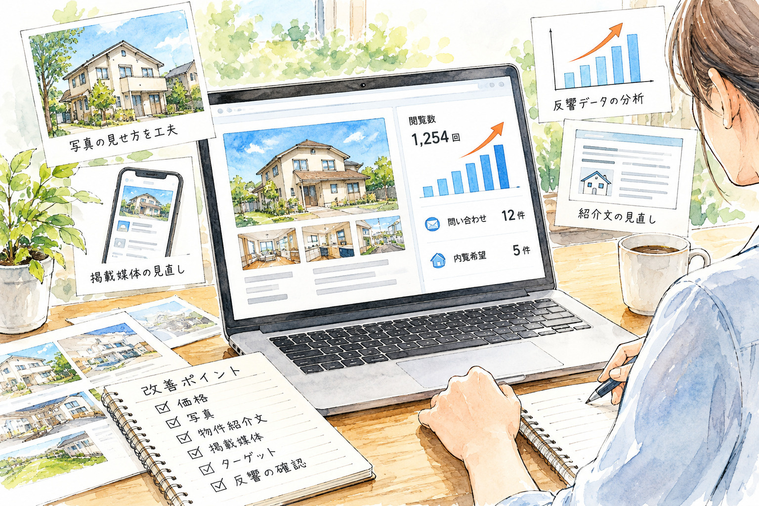 不動産を売り出しても問い合わせが来ず悩む売主様のイメージ