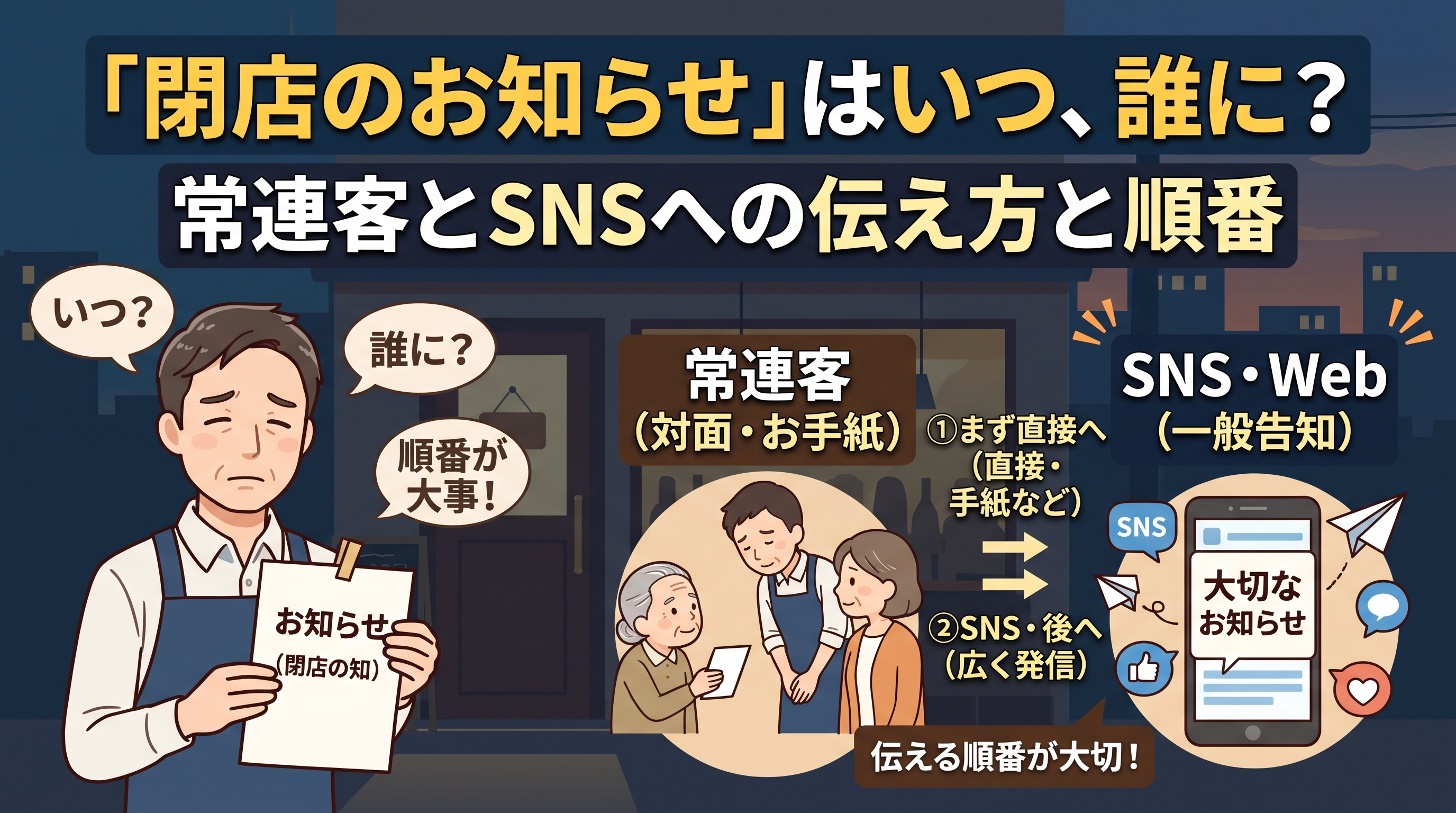 「閉店のお知らせ」常連客とSNSへの伝え方の画像