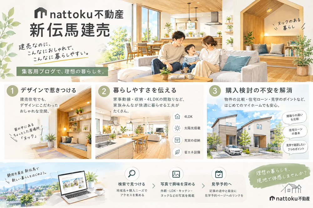 建売住宅でも、デザインに妥協したくない方へ。静岡市葵区新伝馬のモデルハウスをご紹介！の画像