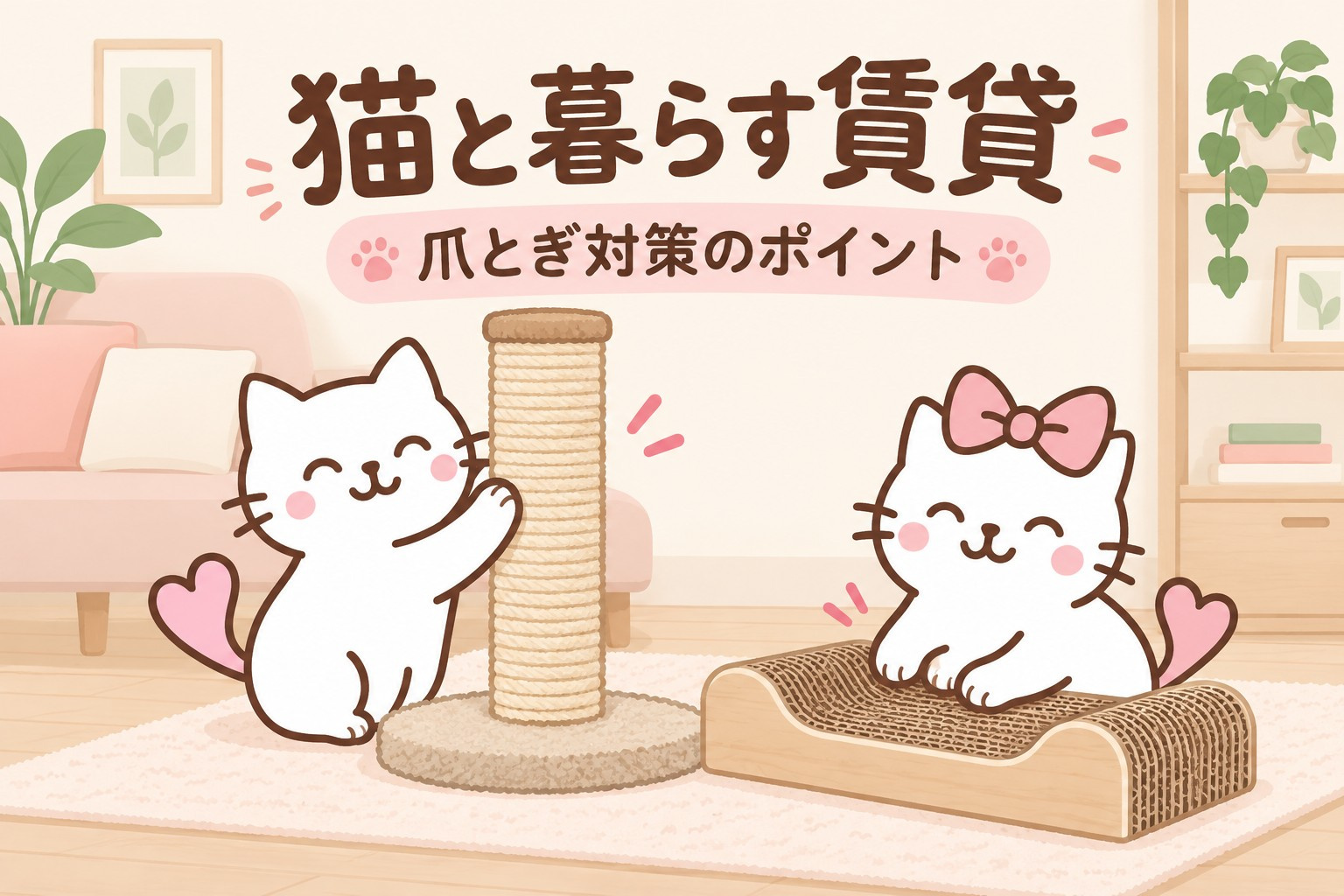 猫と暮らす賃貸の爪とぎ対策|選び方・置き場所・壁の保護で見る5つのポイントの画像