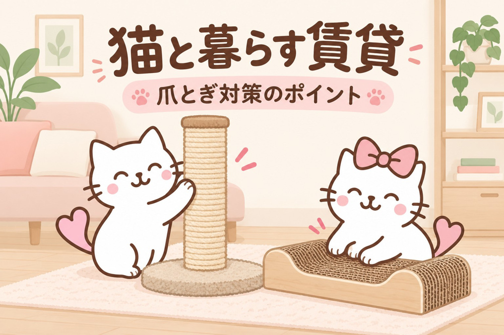 猫と暮らす賃貸の爪とぎ対策｜選び方・置き場所・壁の保護で見る5つのポイントの画像