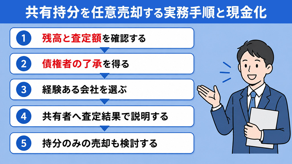 共有持分を任意売却する実務手順と現金化