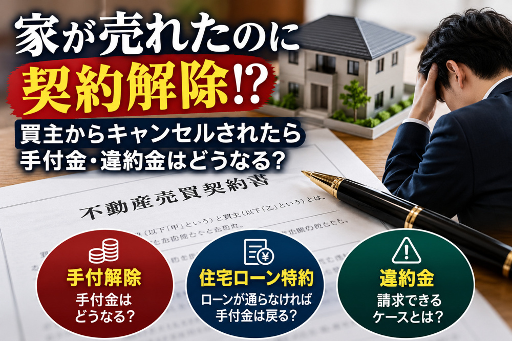 売買契約後に買主がキャンセル！手付金・違約金・ローン特約を解説｜RENOLAZEの画像