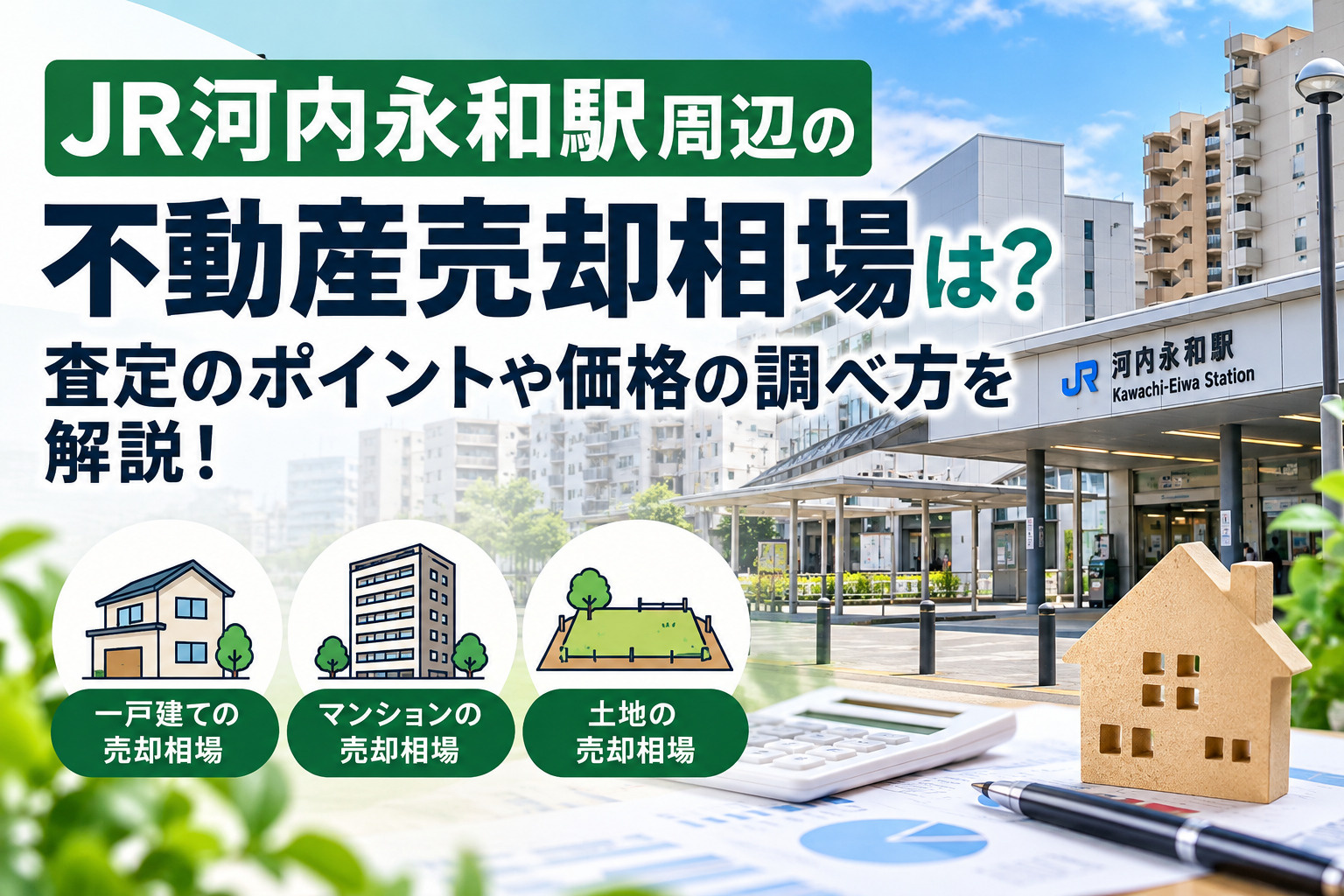 JR河内永和駅周辺の不動産売却相場は？査定のポイントや価格の調べ方を解説！の画像
