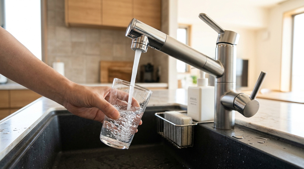 「水は買うもの」と思っていませんか？水をケチらず飲んだ人は老化が遅い！？浄水器つきキッチンで節約も叶う話。の画像