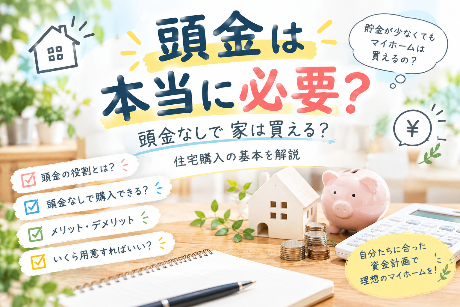 頭金は本当に必要?頭金なしで家は買える?住宅購入の基本を解説の画像