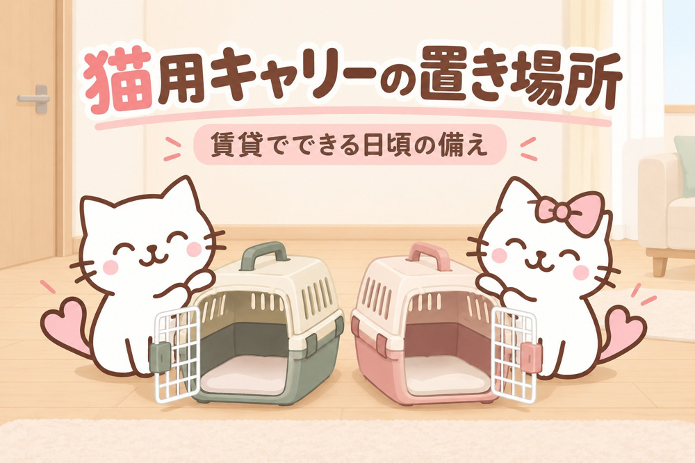 猫用キャリーの置き場所｜賃貸で備える通院・避難の5つのポイントの画像