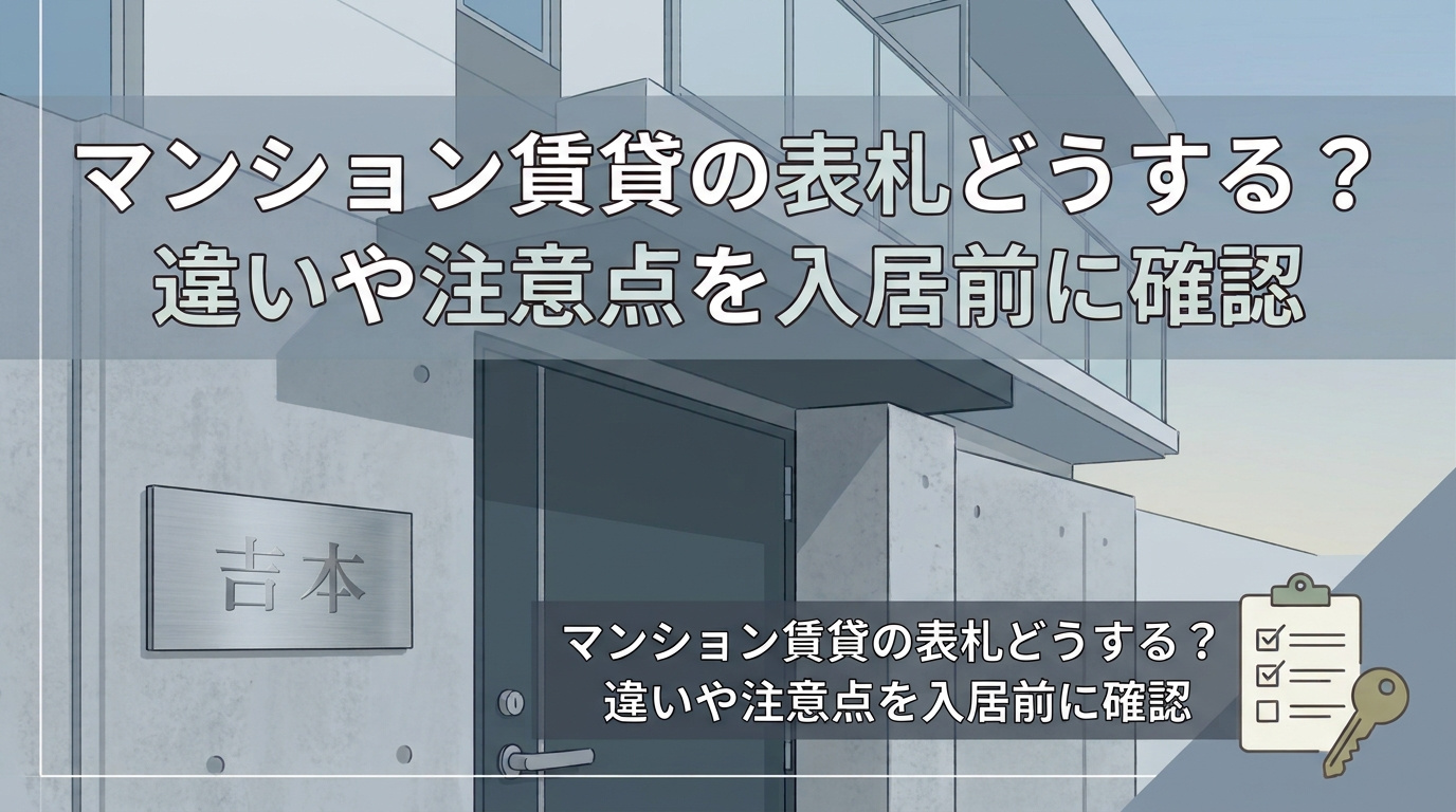 マンション賃貸の表札どうする？違いや注意点を入居前に確認の画像