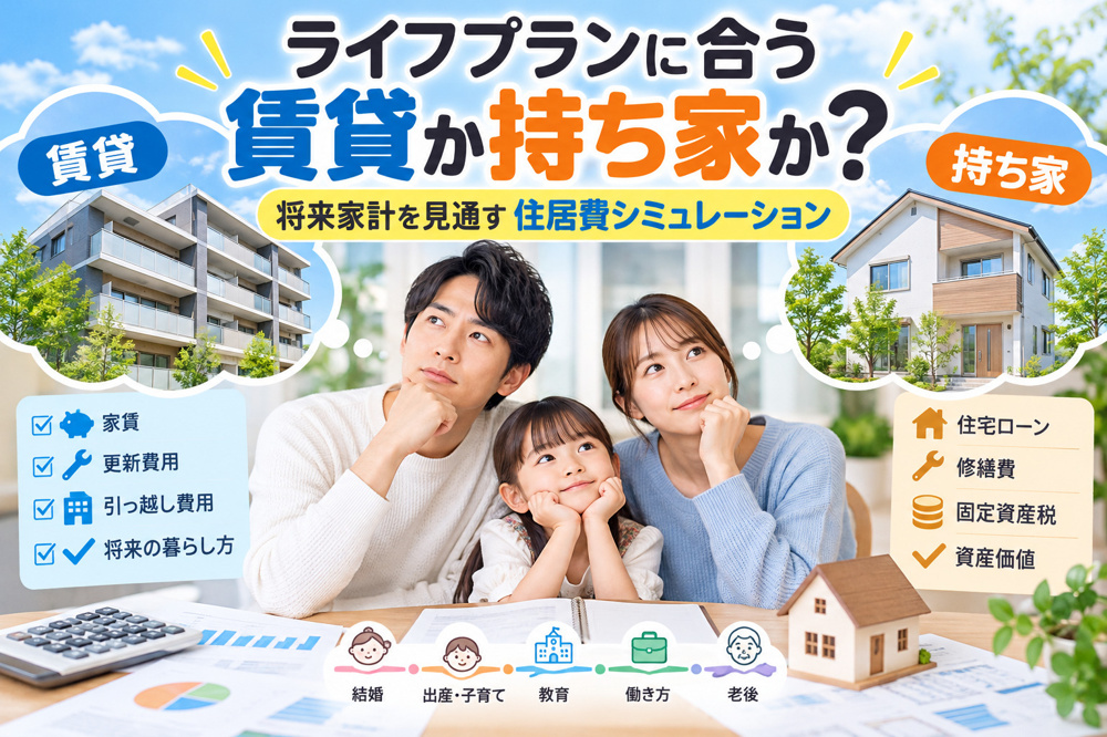ライフプランに合う賃貸か持ち家か？将来家計を見通す住居費シミュレーションの画像