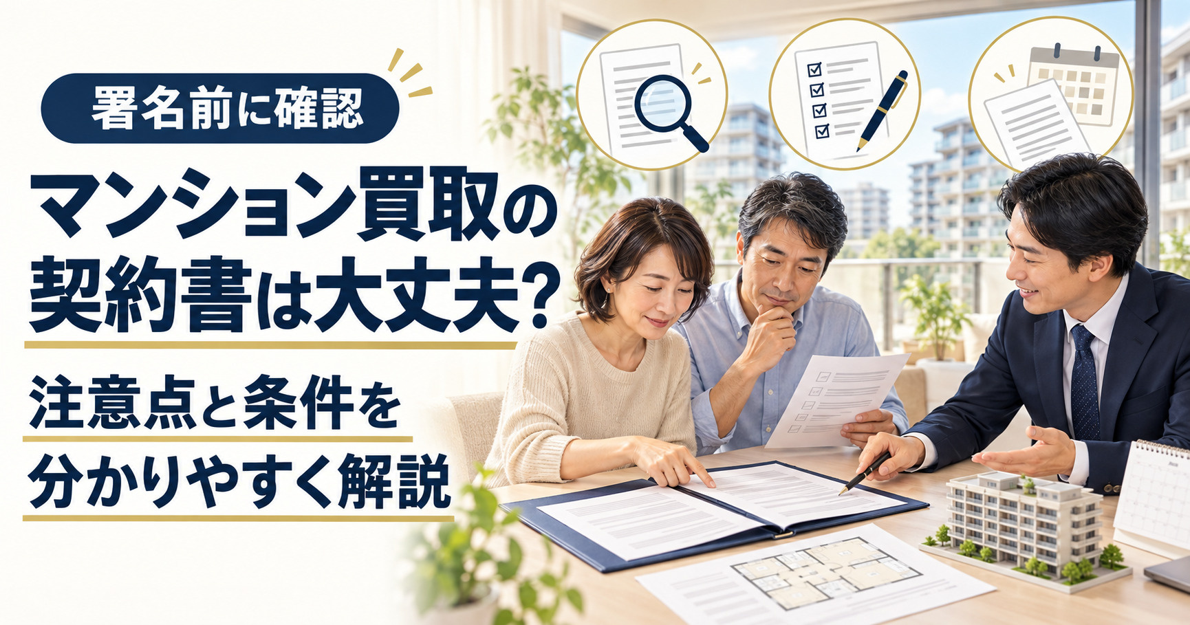 マンション買取の契約書は大丈夫？注意点と条件を分かりやすく解説の画像