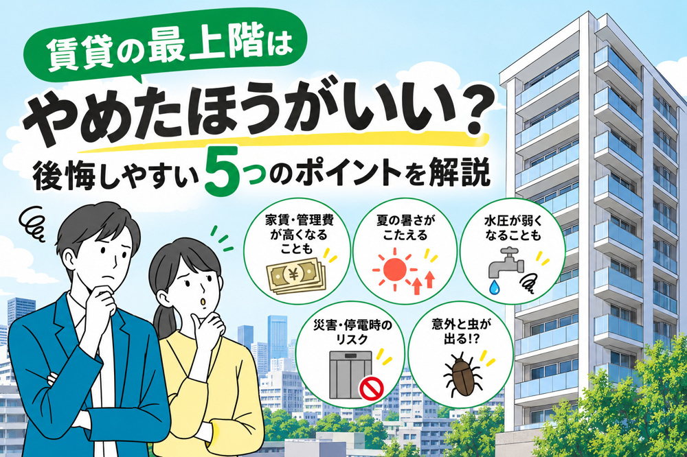 賃貸の最上階はやめたほうがいい？住んでから後悔しやすい5つのポイントを解説の画像