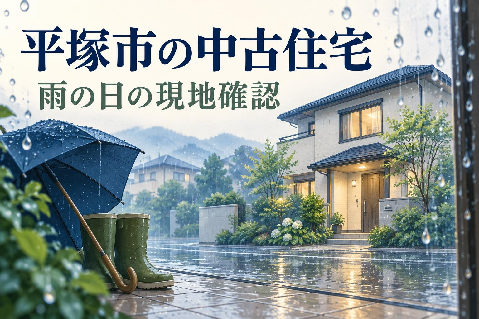 平塚市の中古住宅は雨の日も見た方がいい?排水・雨染み・生活動線の確認の画像