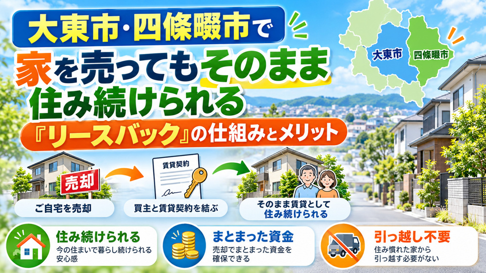 大東市・四條畷市で家を売ってもそのまま住み続けられる「リースバック」の仕組みとメリットの画像