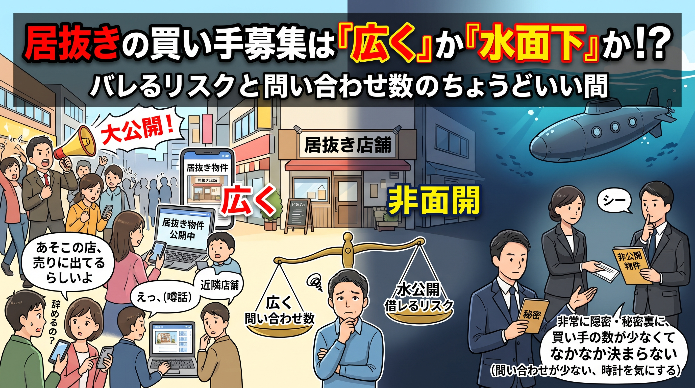 「居抜きの募集」広く出すか水面下か!?の画像