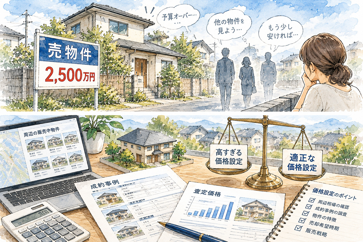 不動産の売出価格が高すぎる場合のリスクと適正価格の考え方