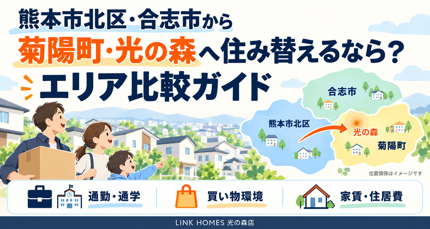熊本市北区・合志市から菊陽町・光の森へ住み替えるなら?エリア比較ガイドの画像
