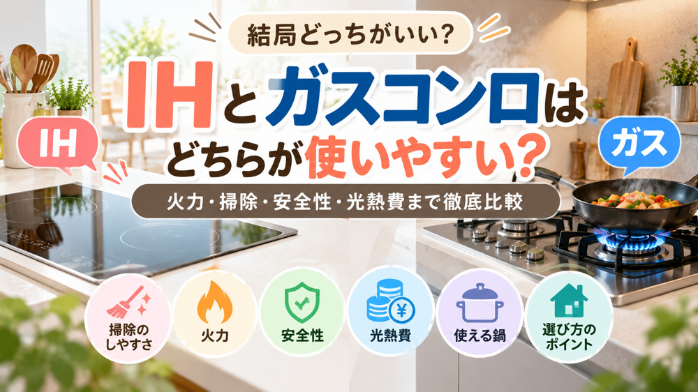 IHとガスコンロはどちらが使いやすい？火力・掃除・安全性・光熱費まで徹底比較の画像