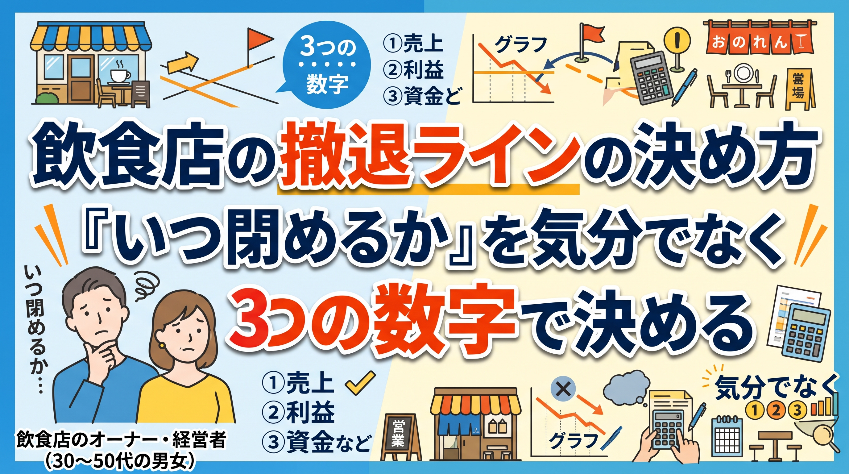 飲食店の「撤退ライン」の決め方!3つの数字で判断の画像