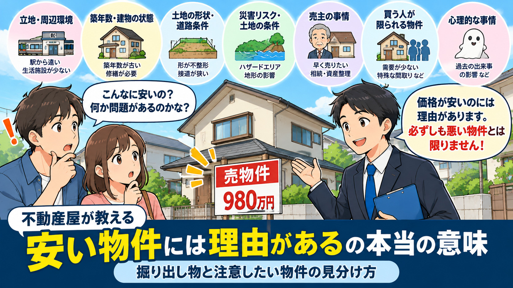 安い物件には理由がある?不動産屋が教える7つの理由と見分け方の画像
