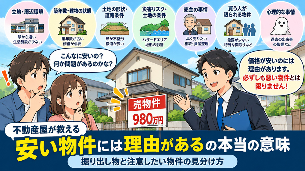 安い物件には理由がある？不動産屋が教える7つの理由と見分け方の画像