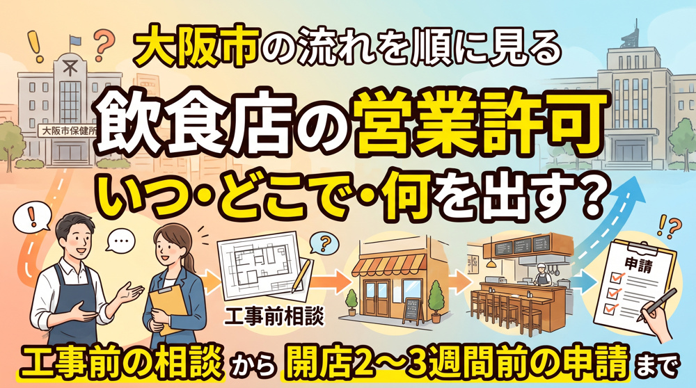 飲食店の営業許可の取り方！大阪市は開店2〜3週間前にの画像