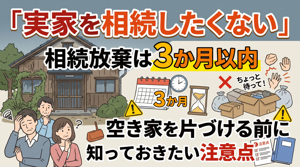 「相続放棄」は3か月以内！空き家を壊す前に確認の画像