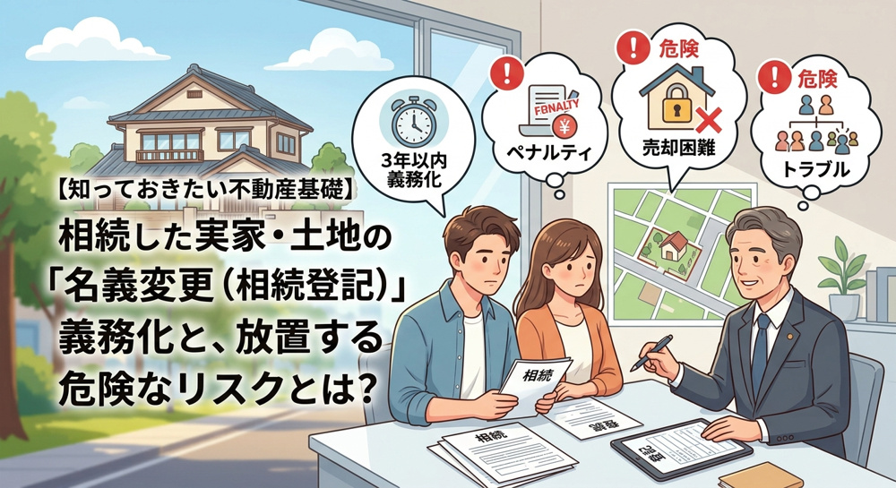【知っておきたい不動産基礎】相続した実家・土地の「名義変更（相続登記）」義務化と、放置する危険なリスクとは？【高崎不動産情報ライブラリー】の画像
