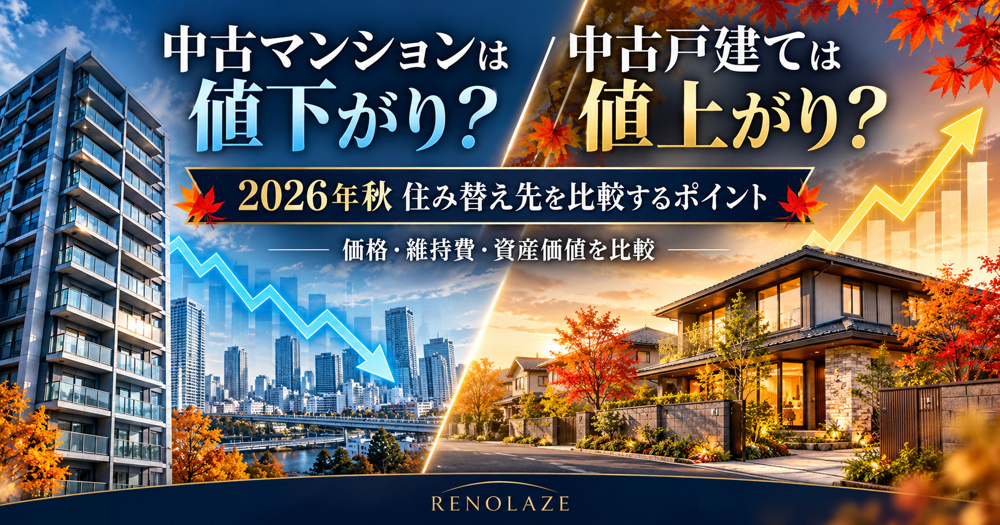 中古マンションと中古戸建て、今買うならどっち？2026年秋の価格・維持費・資産価値を比較の画像
