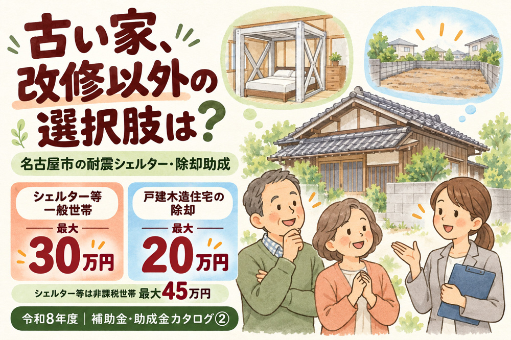 名古屋市の耐震シェルター・解体補助金はいくら？対象条件と申請の注意点【2026年度】の画像