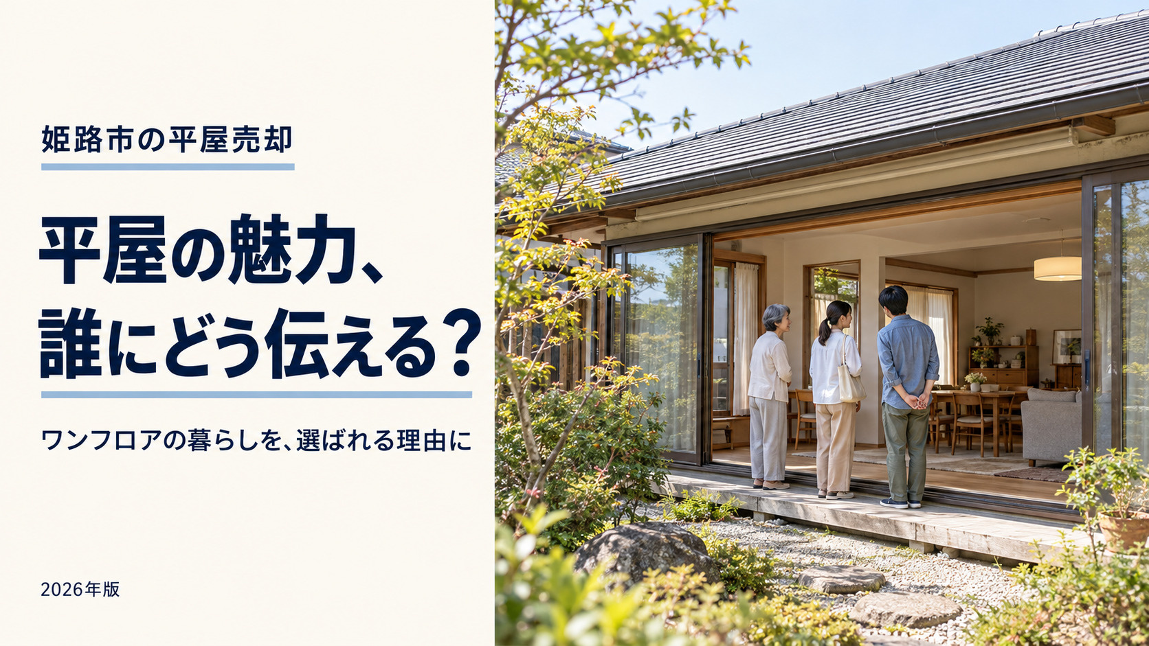 姫路市で人気の平屋売却【2026年最新】|シニア層や若年ファミリーに響くアピール法の画像