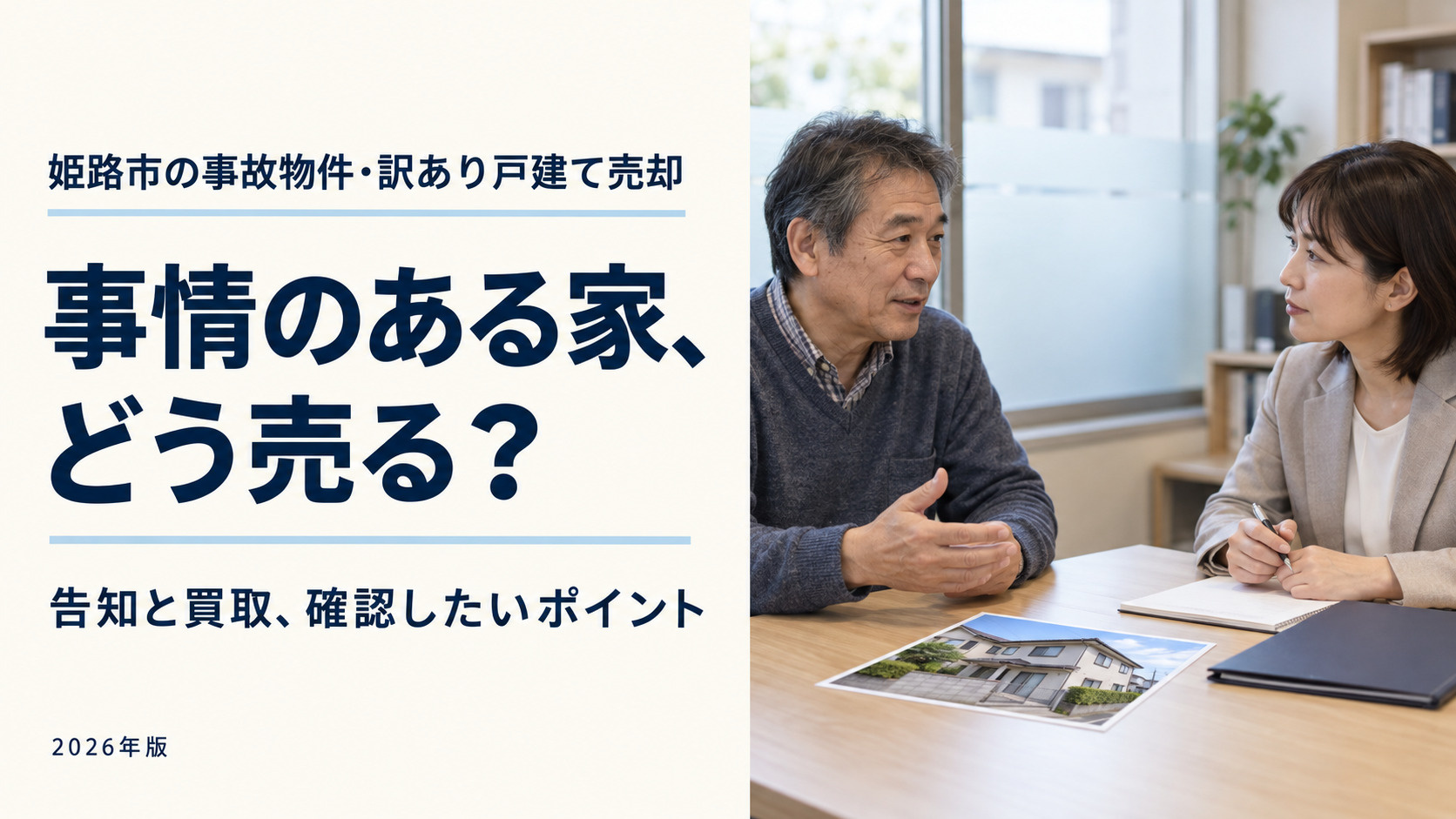 姫路市の事故物件・訳あり戸建て売却【2026年最新】｜告知義務の範囲と買取専門業者の画像