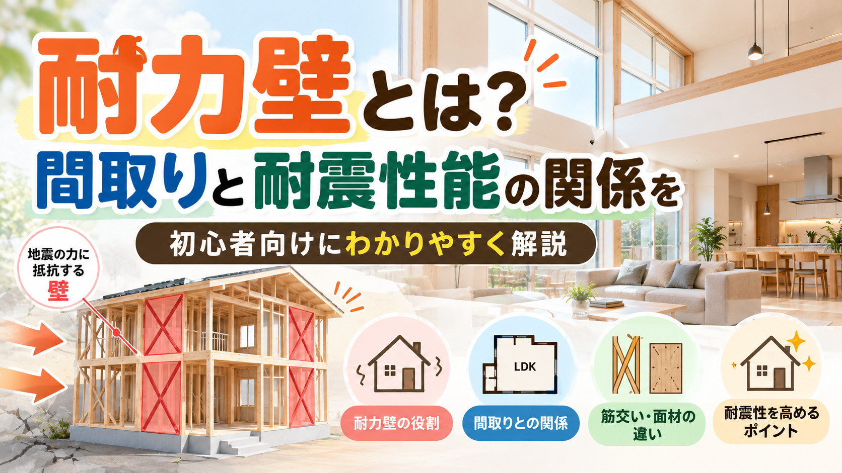 耐力壁とは?間取りと耐震性能の関係を初心者向けにわかりやすく解説の画像