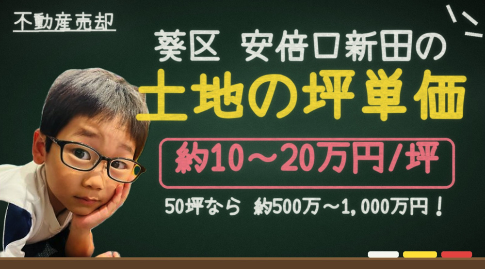 静岡市葵区安倍口新田の土地の坪単価は？の画像