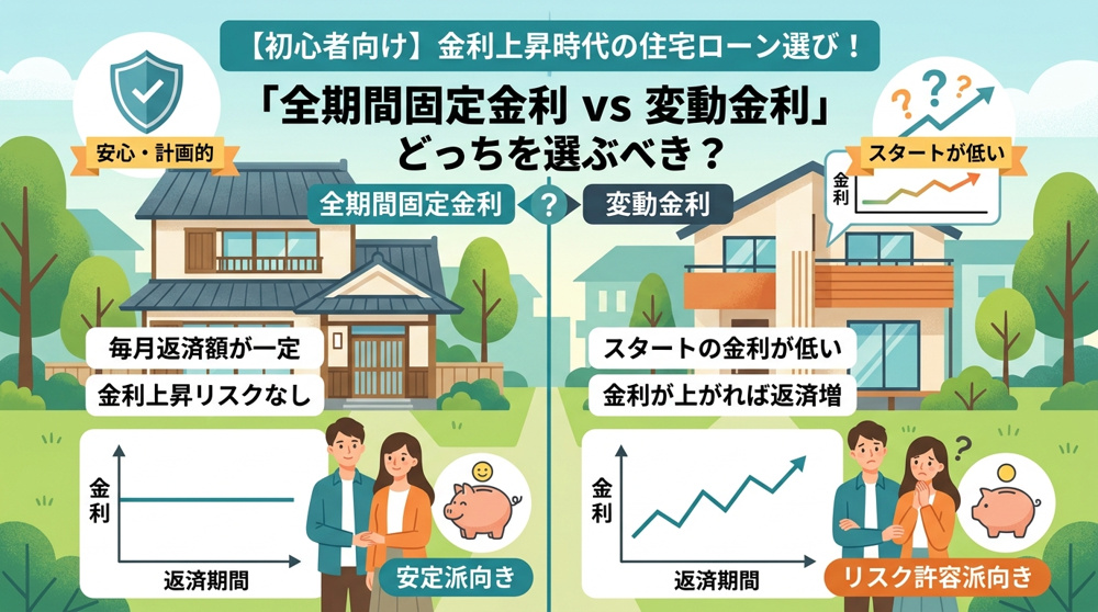 【知っておきたい不動産基礎】金利上昇時代の住宅ローン選び！「固定金利 vs 変動金利」どっちを選ぶべき？【高崎不動産情報ライブラリー】の画像