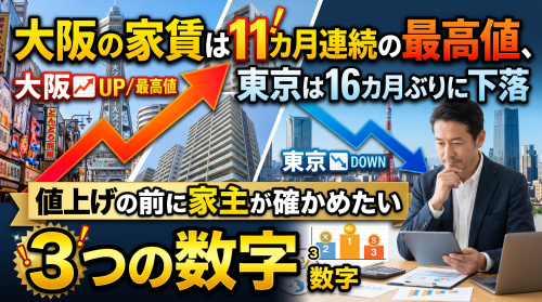 大阪の家賃11カ月連続最高値!東京の下落に学ぶ値上げ術の画像