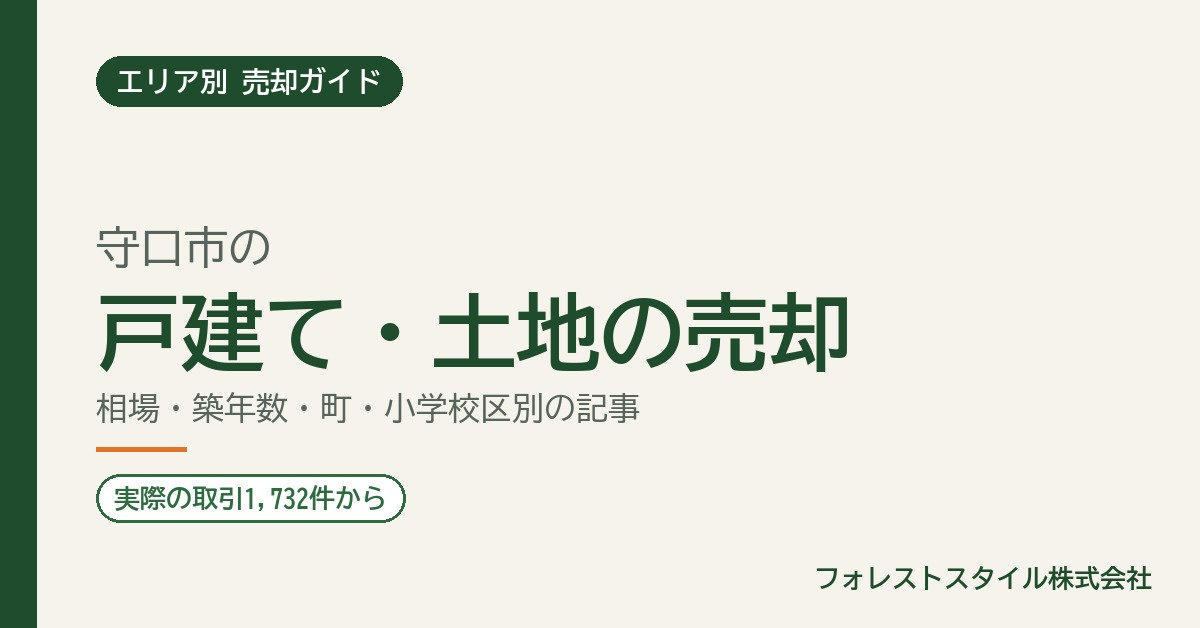 【守口市】戸建て・土地の売却相場と進め方|実際の取引1,732件・町と小学校区の記事の画像