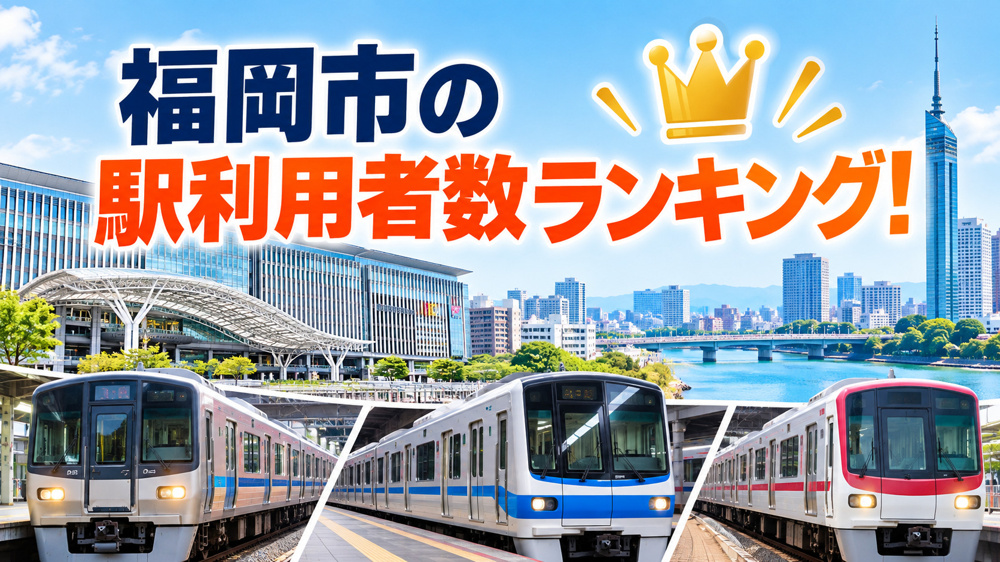 福岡市の駅利用者数ランキング！1日の乗降者数TOP20と駅周辺の住みやすさの画像