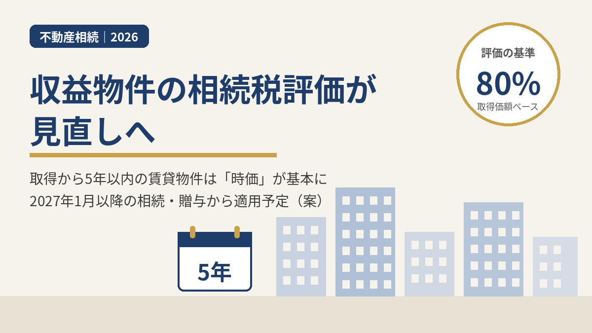 【2026年版】収益物件の相続税評価が見直しへ｜取得5年以内は時価にの画像