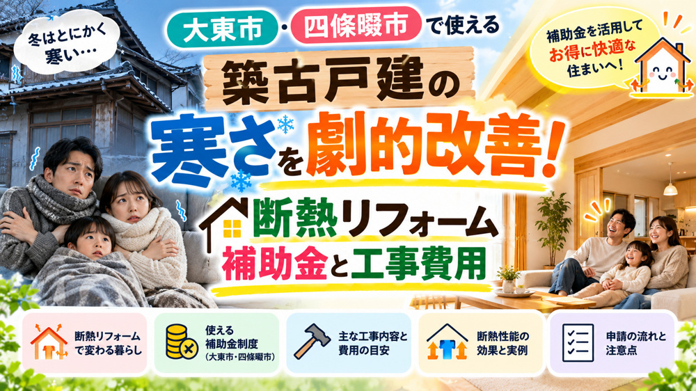 築古戸建の「寒さ」を劇的改善！大東市・四條畷市で使える断熱リフォーム補助金と工事費用の画像