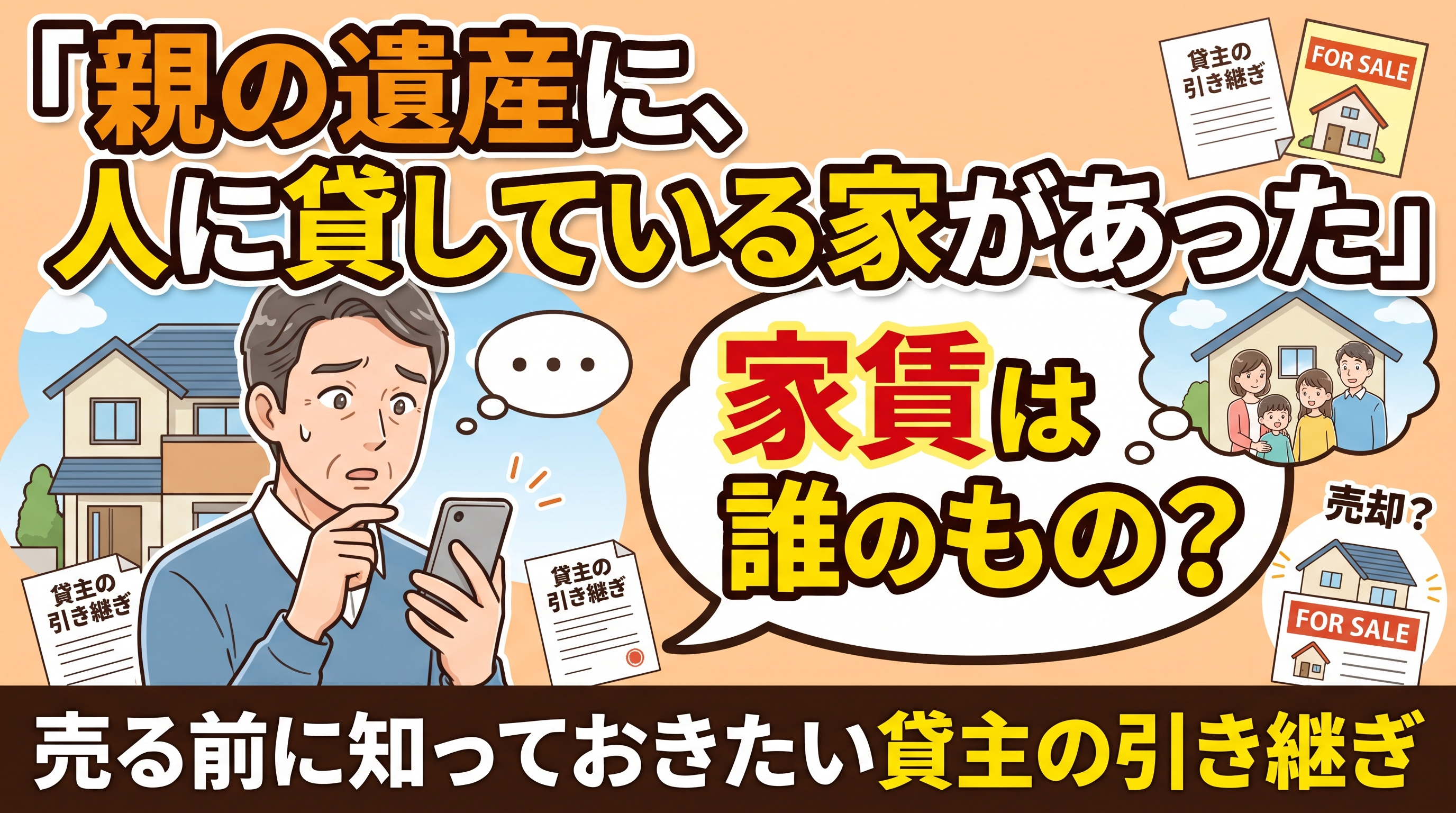 「貸家を相続」家賃は誰のもの?売却前の注意点の画像