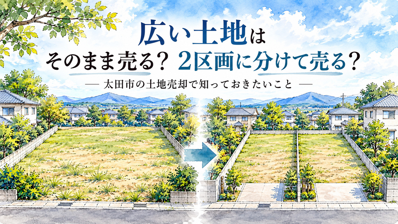 広い土地はそのまま売る?2区画に分けて売る?太田市の土地売却で知っておきたいことの画像