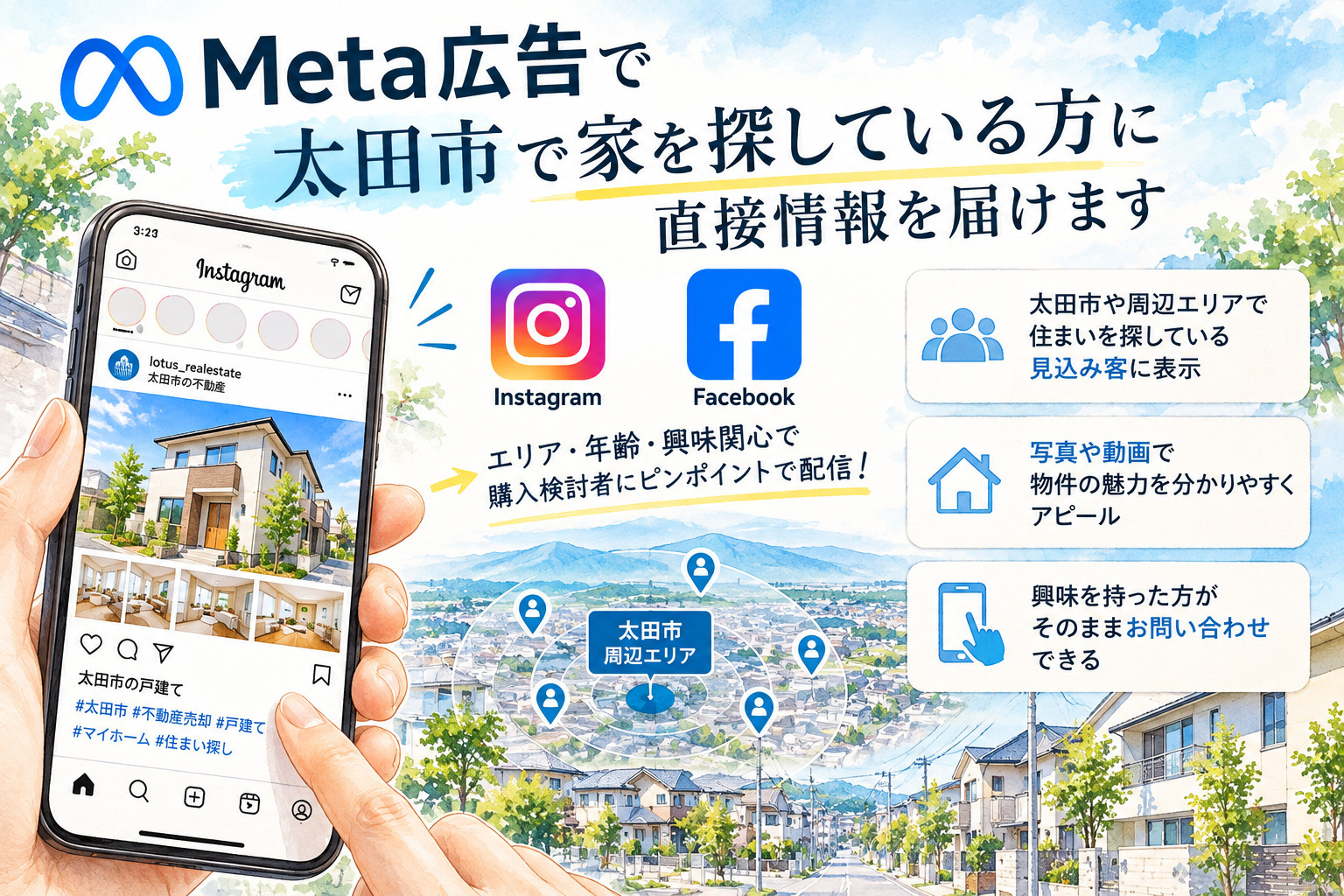 株式会社ロウタスが活用するInstagramとFacebookのMeta広告による不動産販売活動