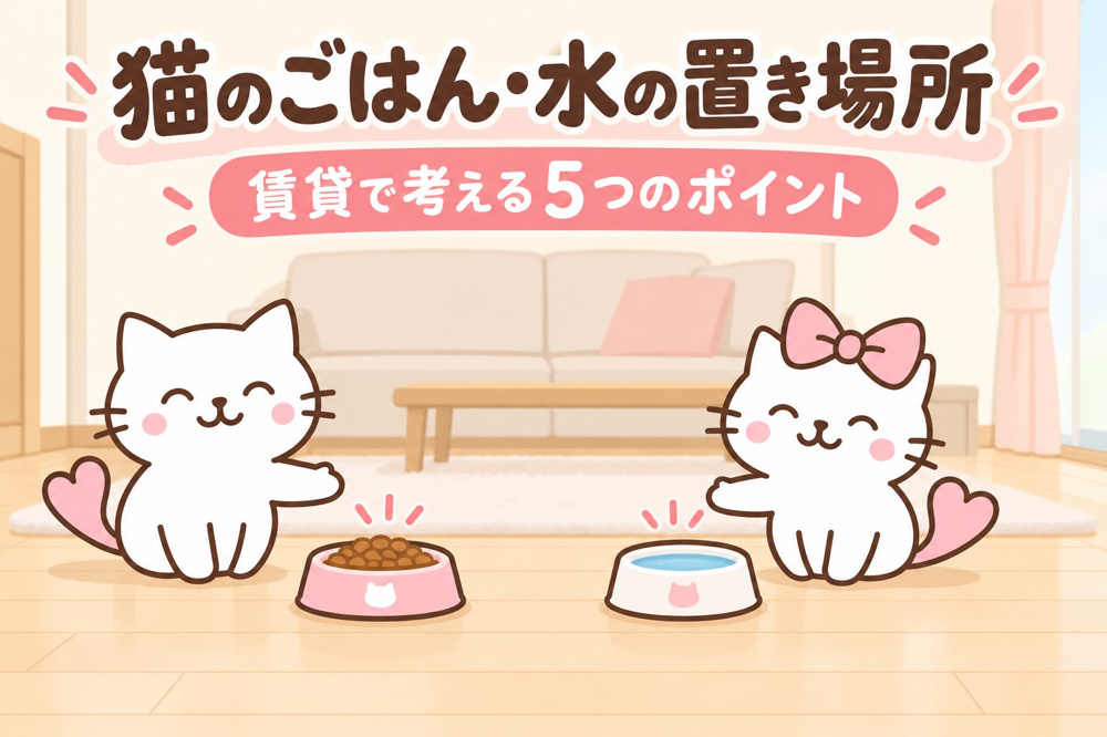 猫のごはん・水の置き場所｜賃貸で考える5つのポイントの画像